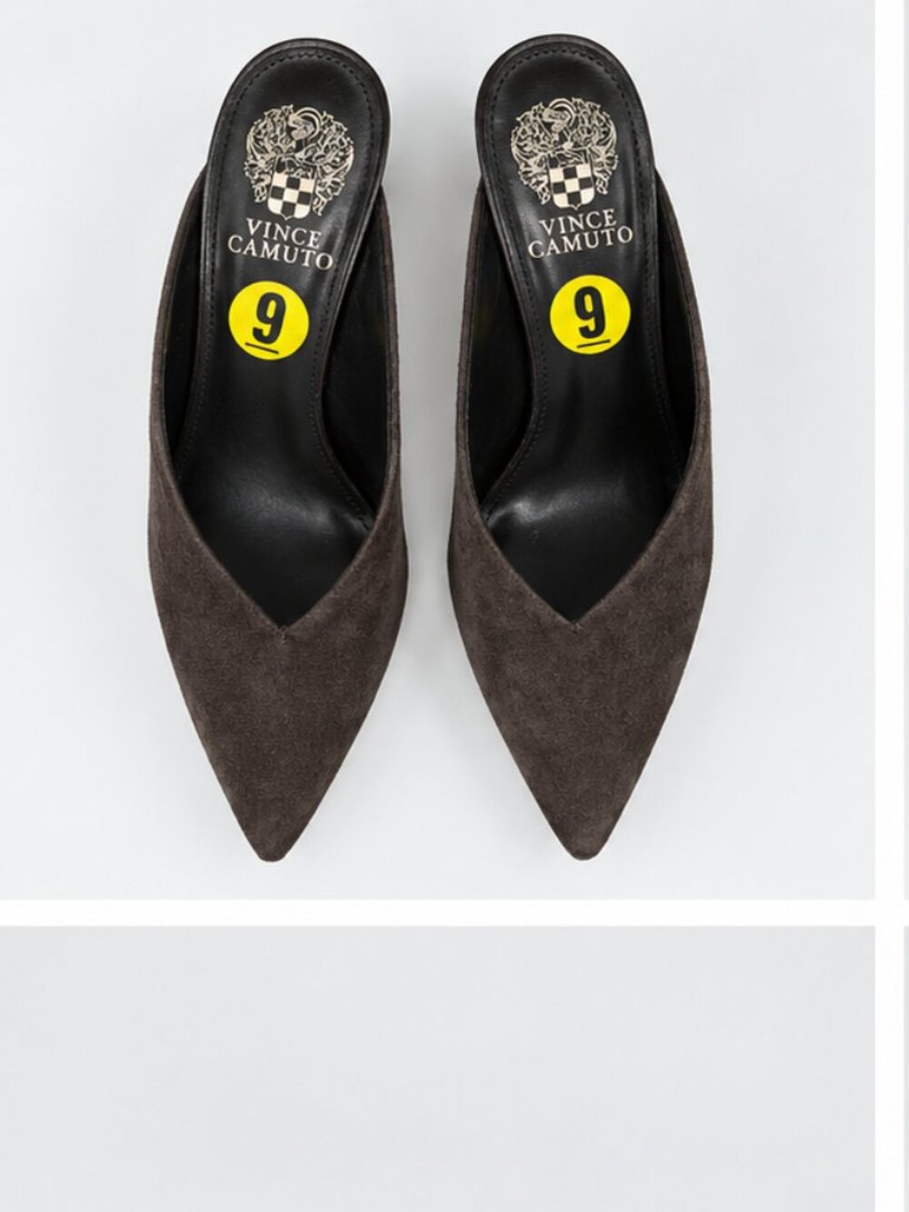 Vince Camuto Ammerley Dark Brown Suede Stiletto Mule Slip-On Women Size US 9 NWT